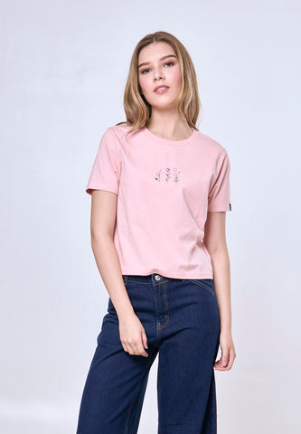 Mossimo Charlotte Peach Classic Cropped Fit Tee