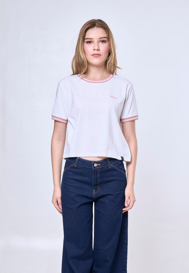 Mossimo Cordelia White Classic Cropped Fit Tee