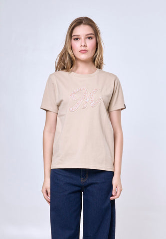 Mossimo Coraline Macadamia Classic Fit Tee