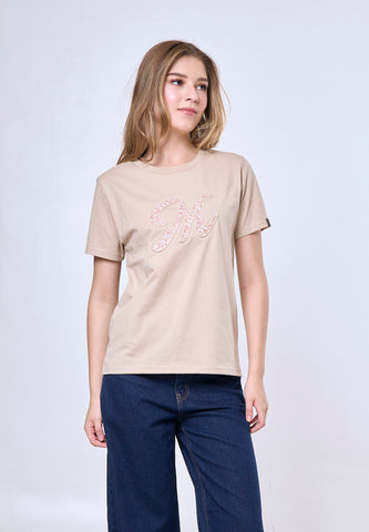 Mossimo Coraline Macadamia Classic Fit Tee