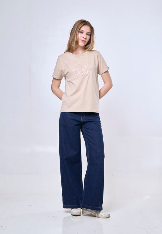 Mossimo Coraline Macadamia Classic Fit Tee