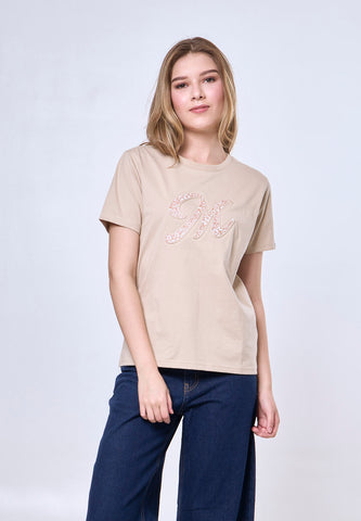 Mossimo Coraline Macadamia Classic Fit Tee