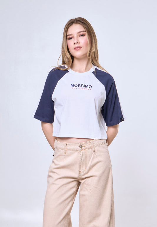Mossimo Briony White Modern Cropped Fit Tee