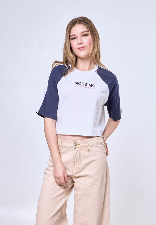 Mossimo Briony White Modern Cropped Fit Tee