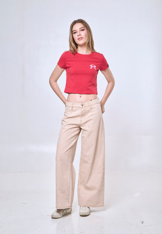 Mossimo Ailani Red New Gen Cropped Fit Tee