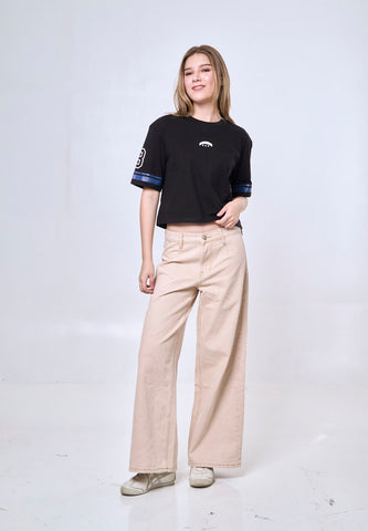 Mossimo Fiorenza Black Modern Cropped Fit Tee