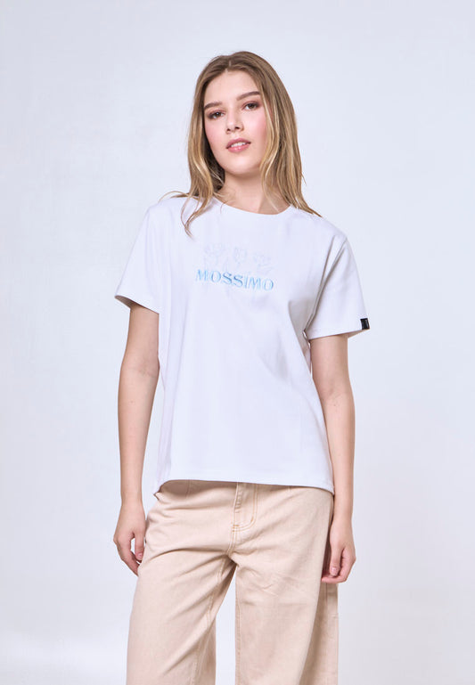 Mossimo Dorothea White Ringer Classic Fit Tee