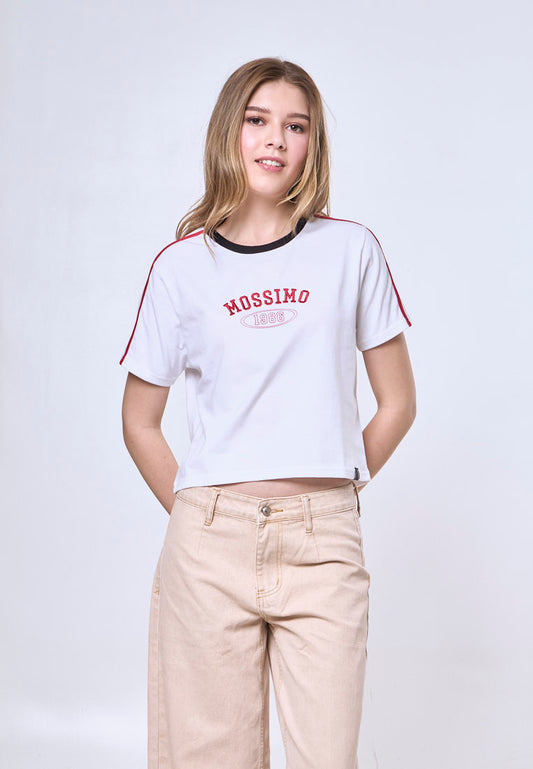 Mossimo Brisa White Classic Cropped Fit Tee