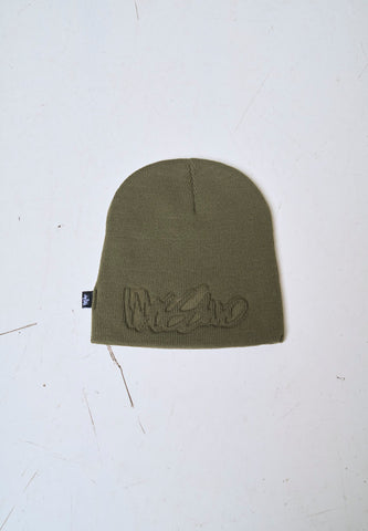 Mossimo Olive Beanie w/ Fabric Embossed
