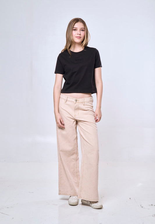Mossimo Rachel Black Classic Cropped Fit Tee