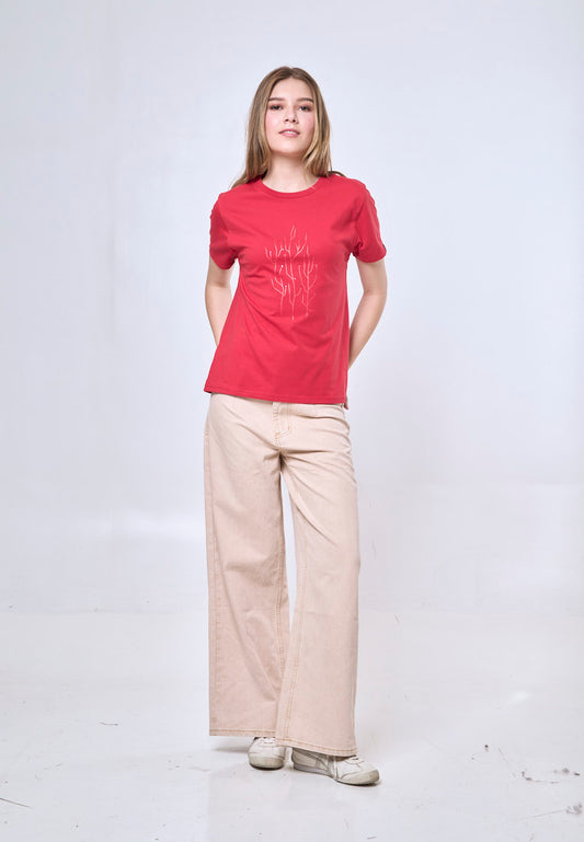 Mossimo Agnes Red Classic Fit Tee