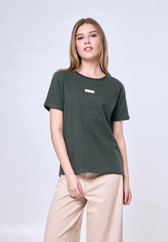 Mossimo Amaris White Green Pinstripe Classic Fit Tee