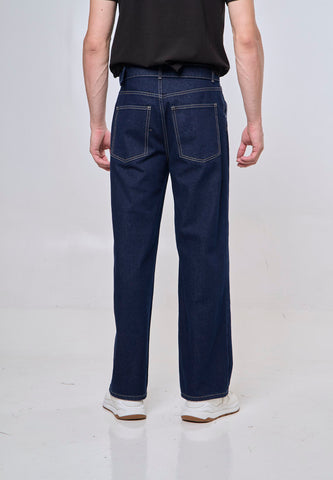 Mossimo Caelan Dark Blue Straight Fit Belted Jeans