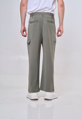 Mossimo Harvey Olive Straight Fit Flap Trousers Pants For Men