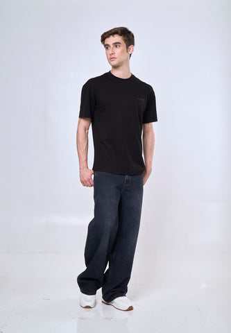 Mossimo Calix Black Oversized Fit Tee Round Neck  For Men