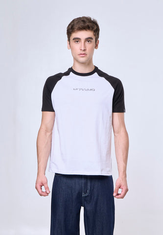 Mossimo Aidan White Raglan Classic Fit Tee