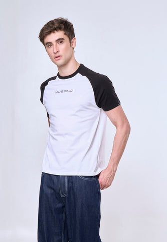 Mossimo Aidan White Raglan Classic Fit Tee