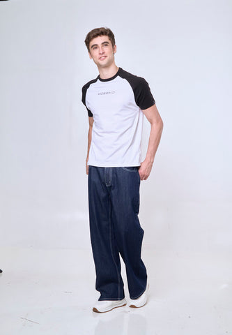 Mossimo Aidan White Raglan Classic Fit Tee