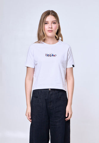 Mossimo Bellamy White Classic Cropped Fit Tee