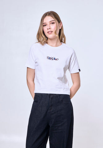 Mossimo Bellamy White Classic Cropped Fit Tee