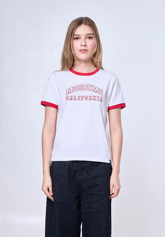 Mossimo Adelaide White Classic Ringer Tee