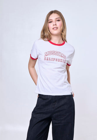 Mossimo Adelaide White Classic Ringer Tee