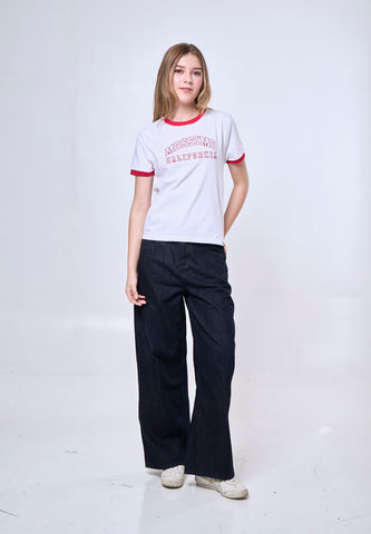 Mossimo Adelaide White Classic Ringer Tee