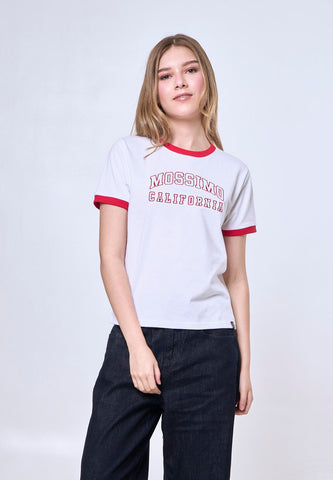 Mossimo Adelaide White Classic Ringer Tee