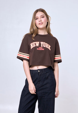 Mossimo Victoria Macadamia Oversized Cropped Fit Tee