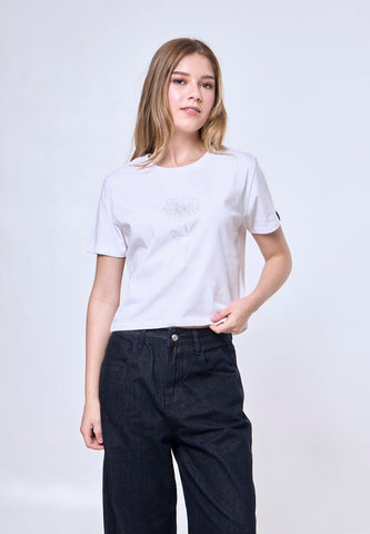 Mossimo Leonie White Classic Cropped Fit Tee