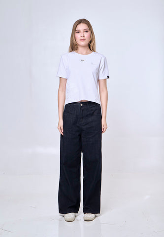 Mossimo Annie Dark Blue Straight Loose Mid Jeans