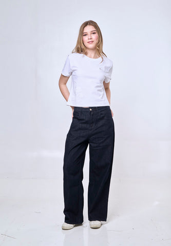 Mossimo Annie Dark Blue Straight Loose Mid Jeans