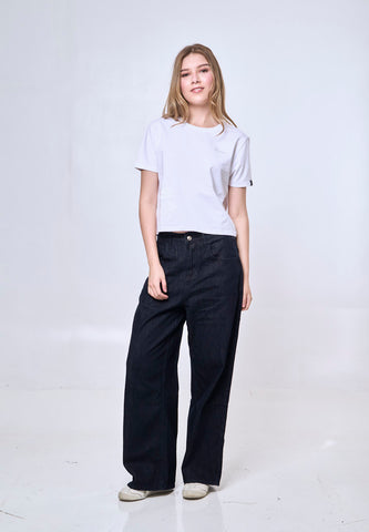 Mossimo Edith White Classic Cropped Fit Tee