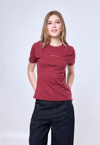 Mossimo Irene Maroon Classic Fit Tee