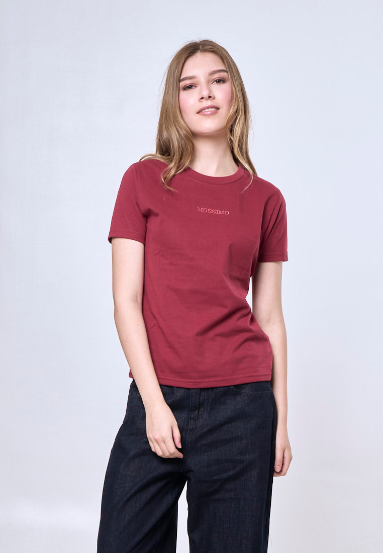 Mossimo Irene Maroon Classic Fit Tee