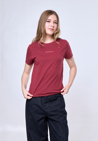 Mossimo Irene Maroon Classic Fit Tee