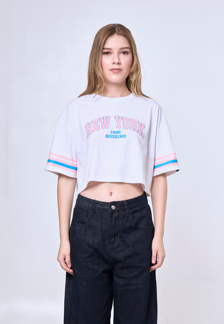 Mossimo Victoria White Oversized Cropped Fit Tee