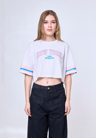 Mossimo Victoria White Oversized Cropped Fit Tee
