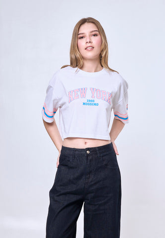 Mossimo Victoria White Oversized Cropped Fit Tee