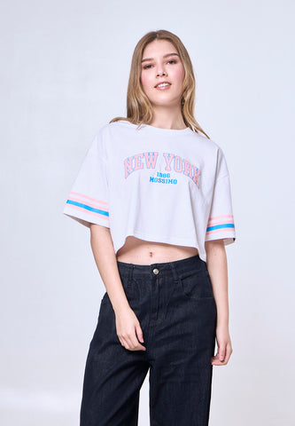 Mossimo Victoria White Oversized Cropped Fit Tee