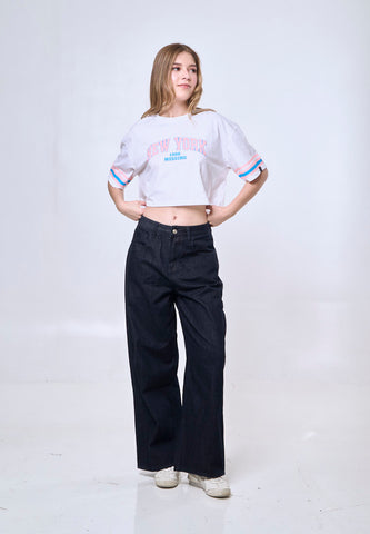 Mossimo Victoria White Oversized Cropped Fit Tee