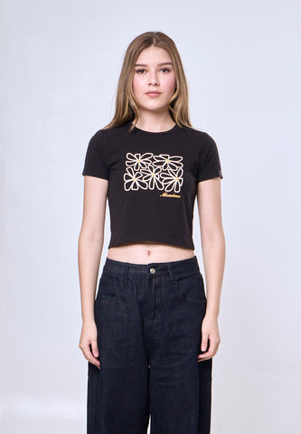 Mossimo Annalise Black New Gen Cropped Fit Tee