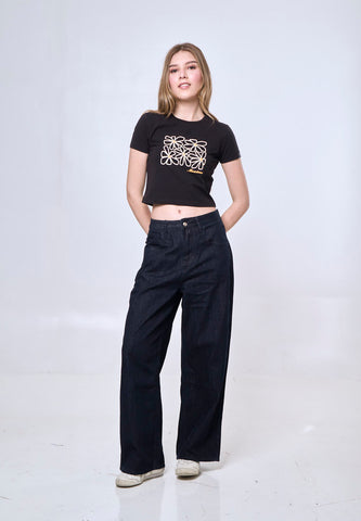 Mossimo Annalise Black New Gen Cropped Fit Tee