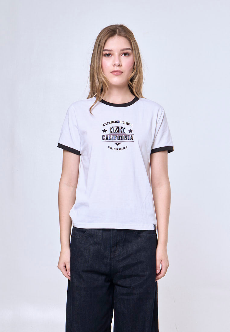 Mossimo Donna White Classic Ringer Fit Tee