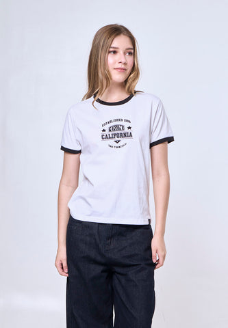 Mossimo Donna White Classic Ringer Fit Tee