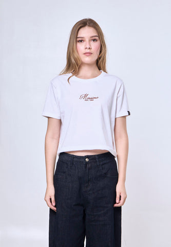 Mossimo Bea White Classic Cropped Fit Tee