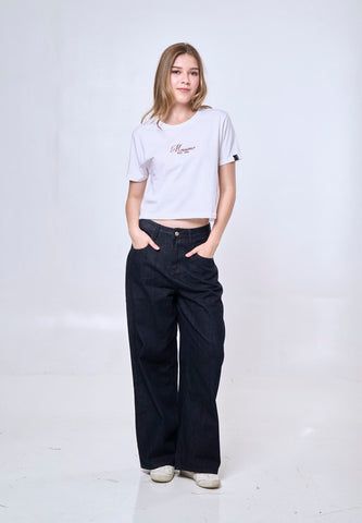 Mossimo Bea White Classic Cropped Fit Tee