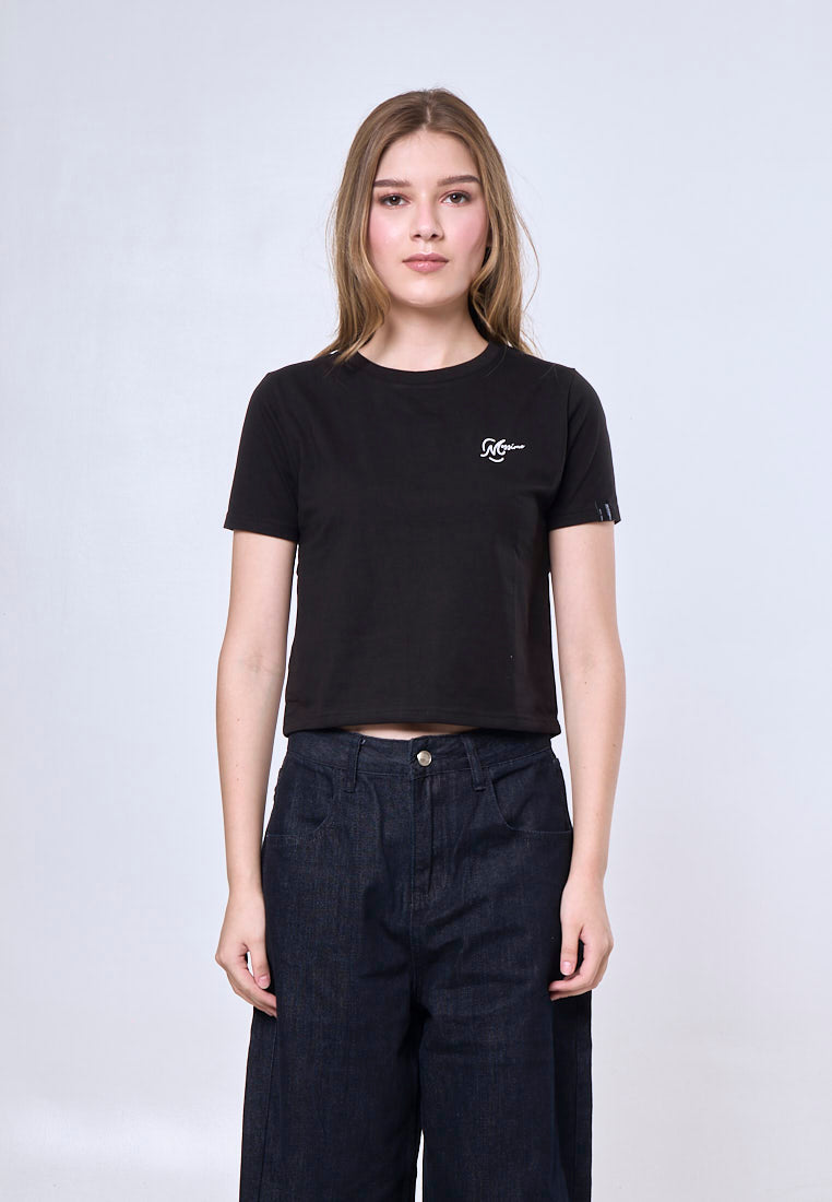 Mossimo Emily Black Classic Cropped Fit Tee