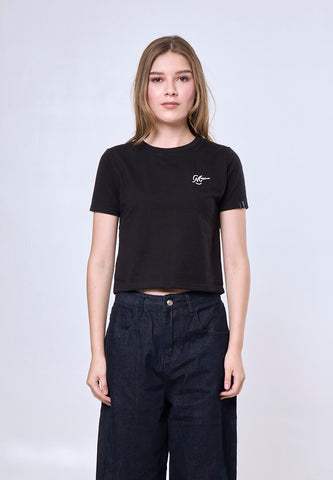 Mossimo Emily Black Classic Cropped Fit Tee