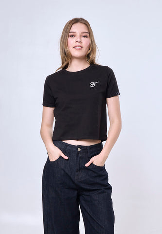 Mossimo Emily Black Classic Cropped Fit Tee